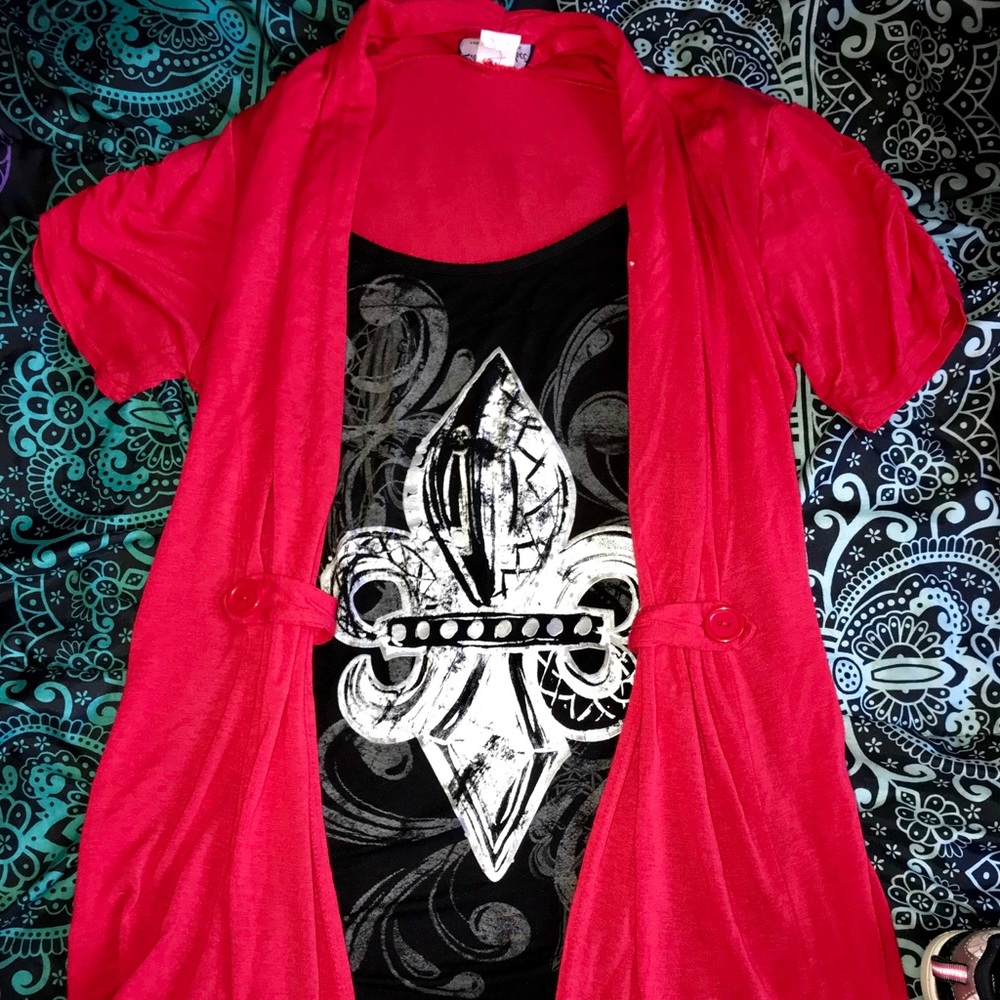 Black and red casual shirt